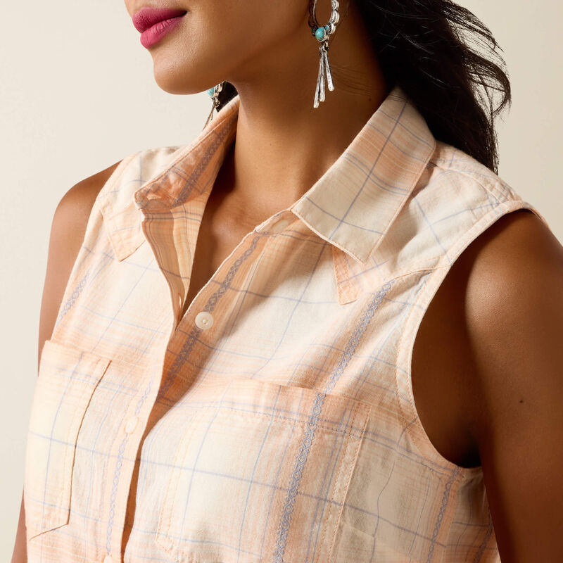 Ariat Billie Jean Shirt - Orange Chiffon Plaid