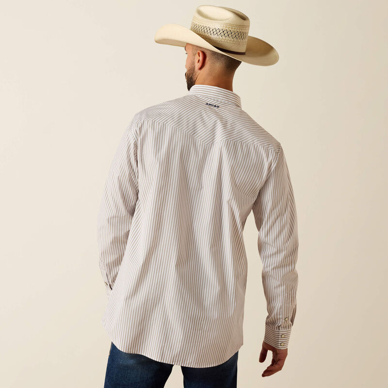 Ariat Pro Series Frasier Fitted Snap Shirt - Roasted Cashew Stripe