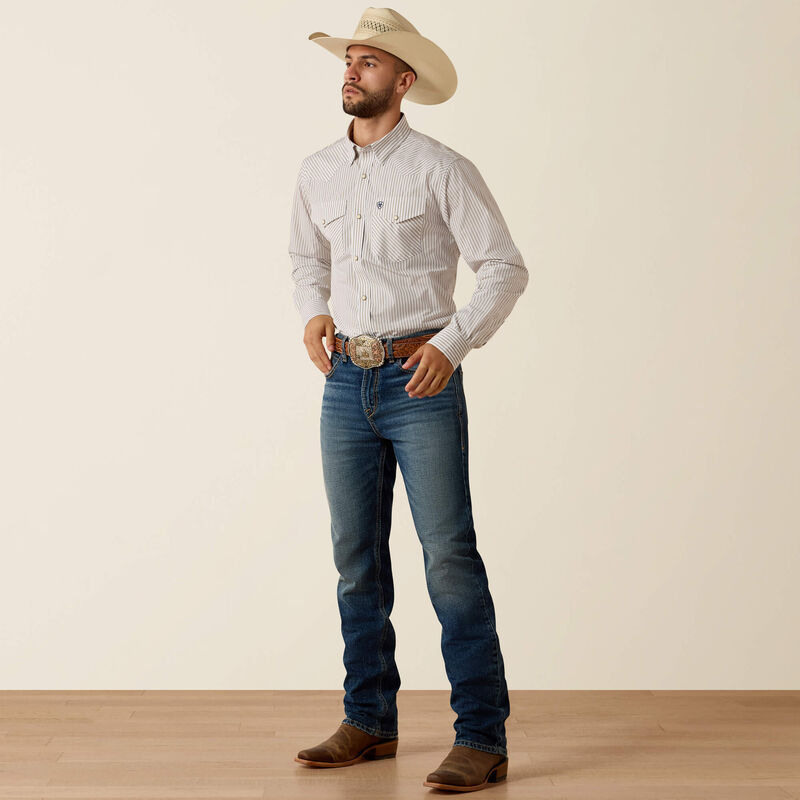 Ariat Pro Series Frasier Fitted Snap Shirt - Roasted Cashew Stripe