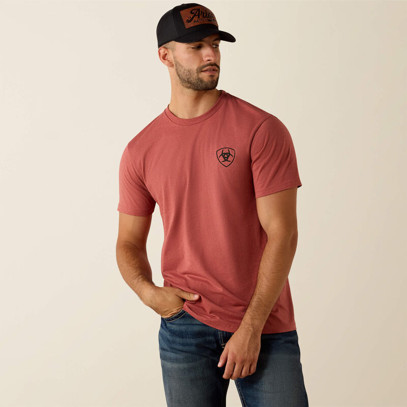 Ariat Banner Badge T-Shirt - Red Clay Heather