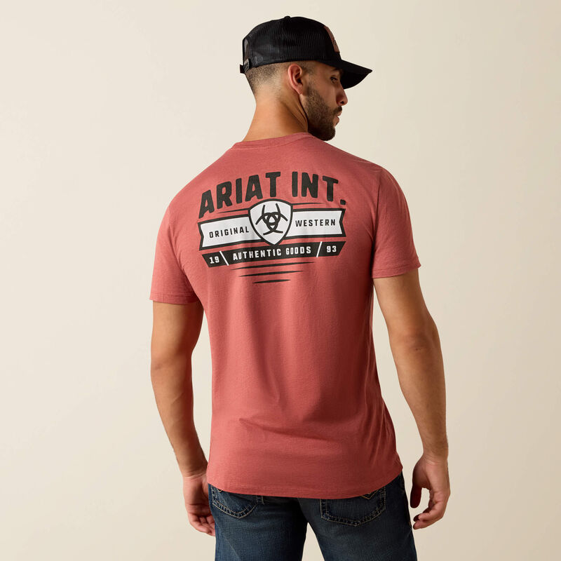 Ariat Banner Badge T-Shirt - Red Clay Heather