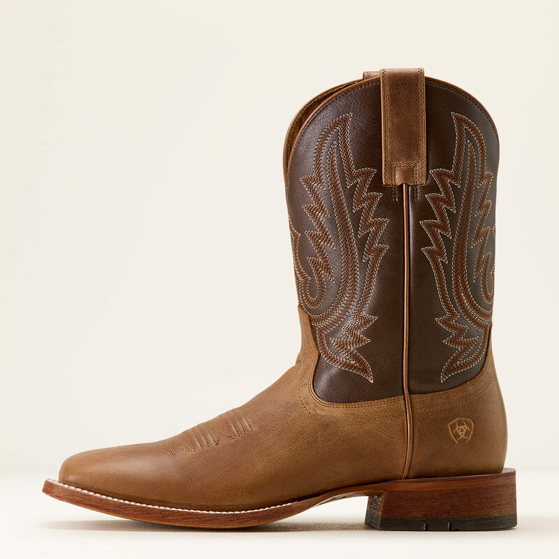 Ariat County Roads Wide Square Toe Cowboy Boot - Wheat Tan/Santa Fe Brown