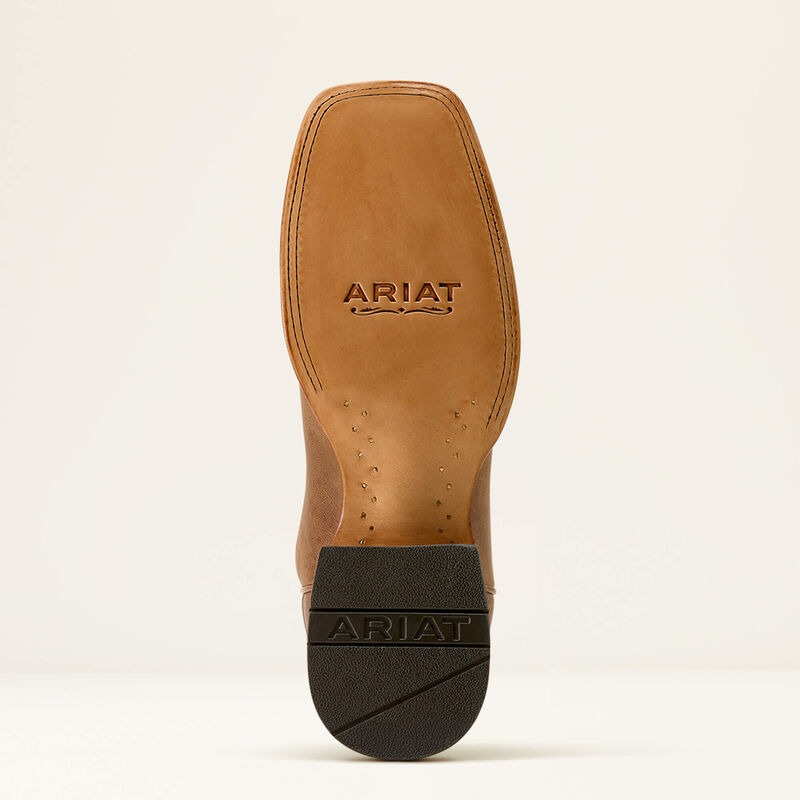 Ariat County Roads Wide Square Toe Cowboy Boot - Wheat Tan/Santa Fe Brown