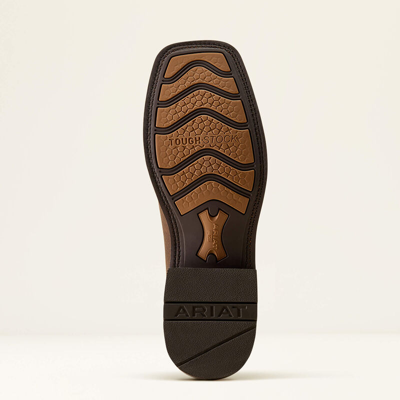 Ariat Highland Toughstock Wide Square Toe Cowboy Boot - Brown Oiled Rowdy/Timber Oliver