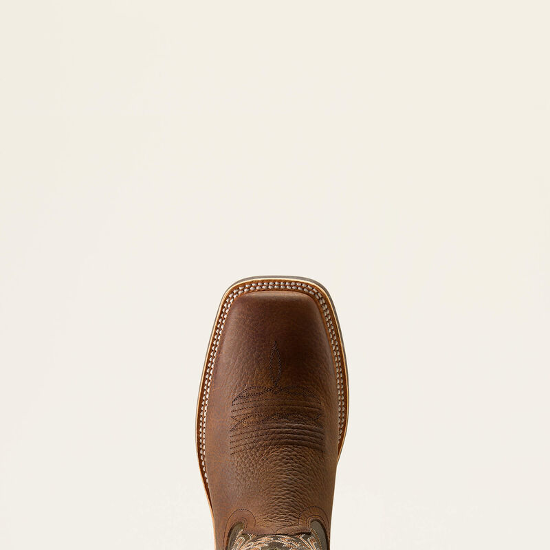 Ariat Highland Toughstock Wide Square Toe Cowboy Boot - Brown Oiled Rowdy/Timber Oliver