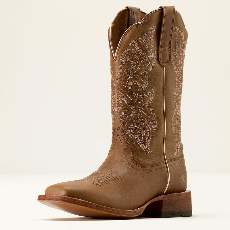 Ariat County Lane wide square toe western boot - Natural Tan