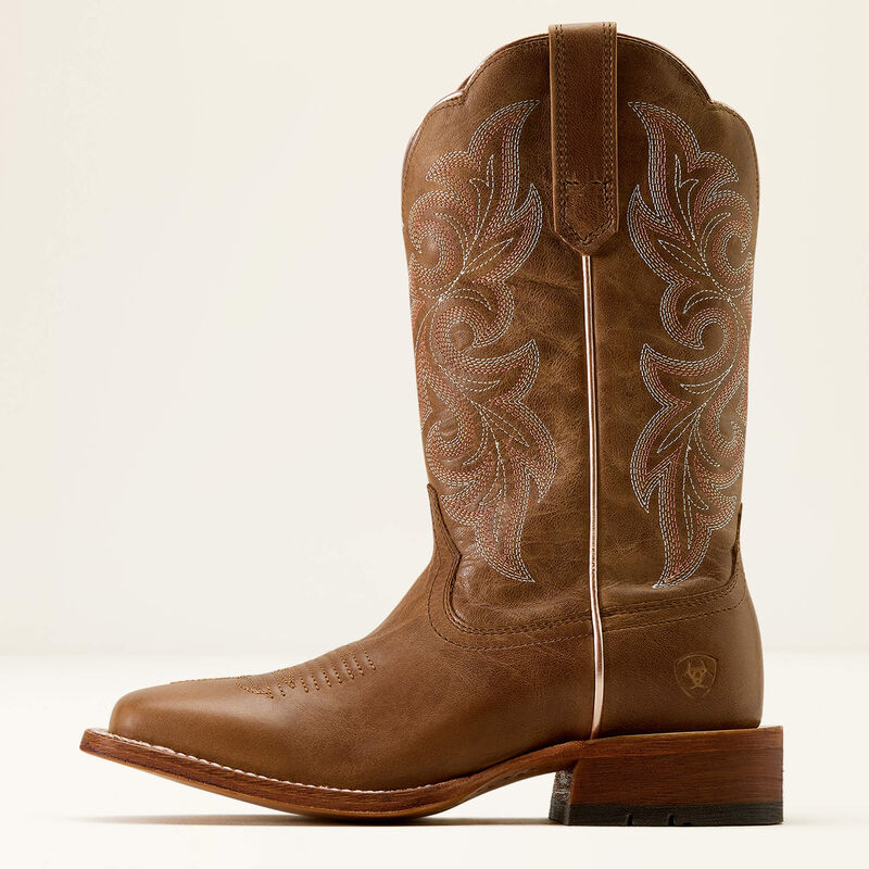 Ariat County Lane wide square toe western boot - Natural Tan
