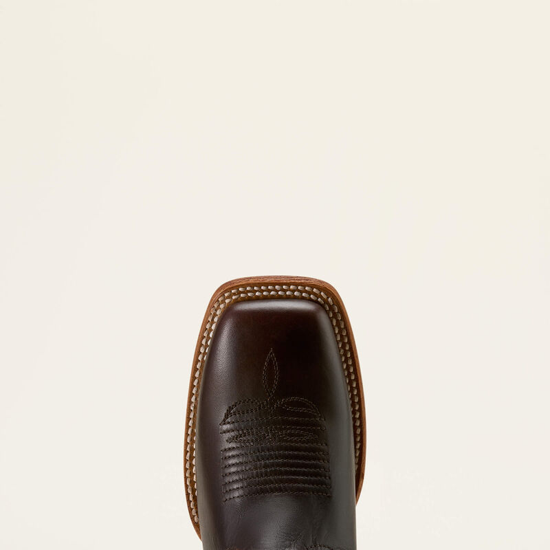 Ariat County Lane wide square toe western boot - Chocolate/Deep Red