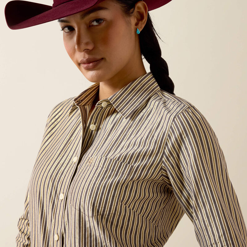 Ariat Kirby Stretch shirt - Chocolate Plum Stripes