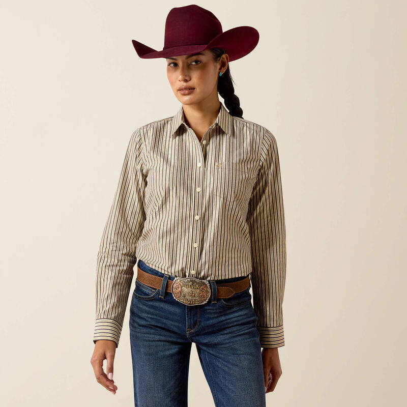 Ariat Kirby Stretch shirt - Chocolate Plum Stripes
