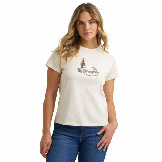 Wrangler Retro Graphic roping shirt - Antique White
