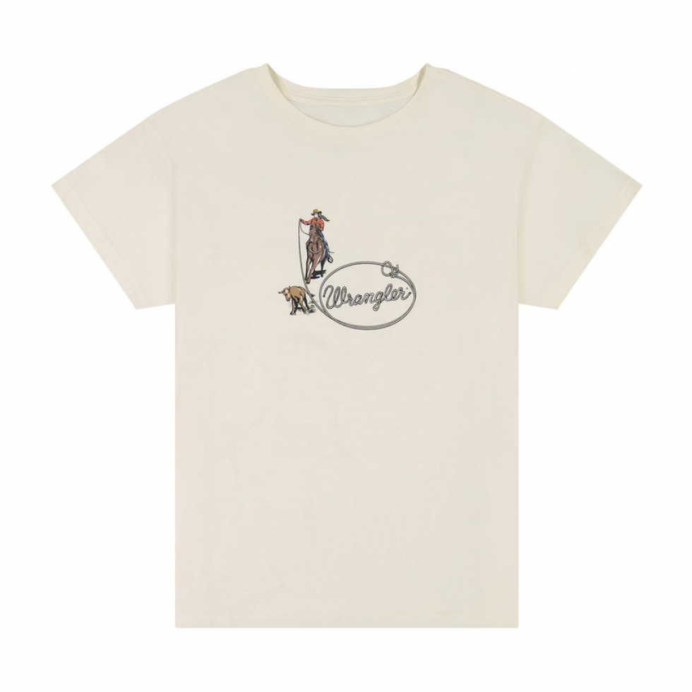 Wrangler Retro Graphic roping shirt - Antique White