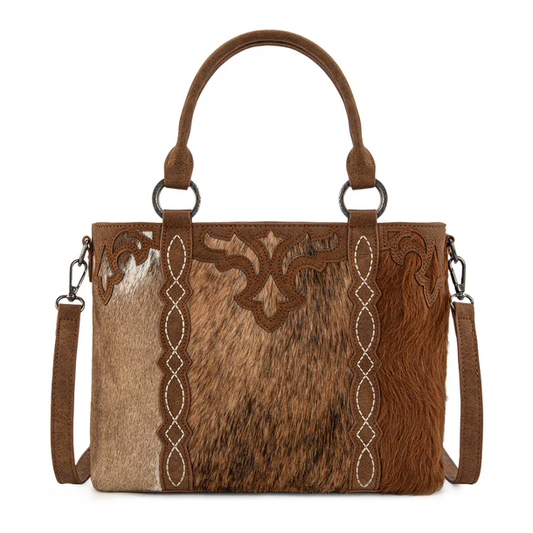 Trinity Ranch genuine hair-on cowhide collection crossbody - Brown