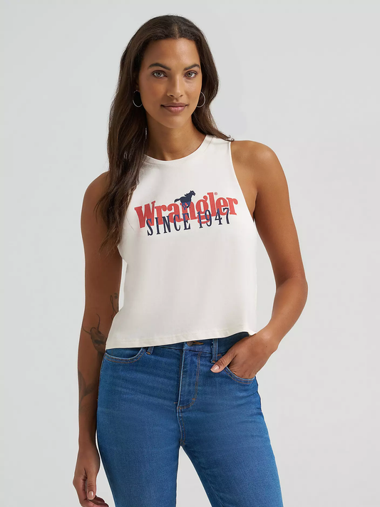 Wrangler Since 1947 Layers Graphic Festival Tank - Egret