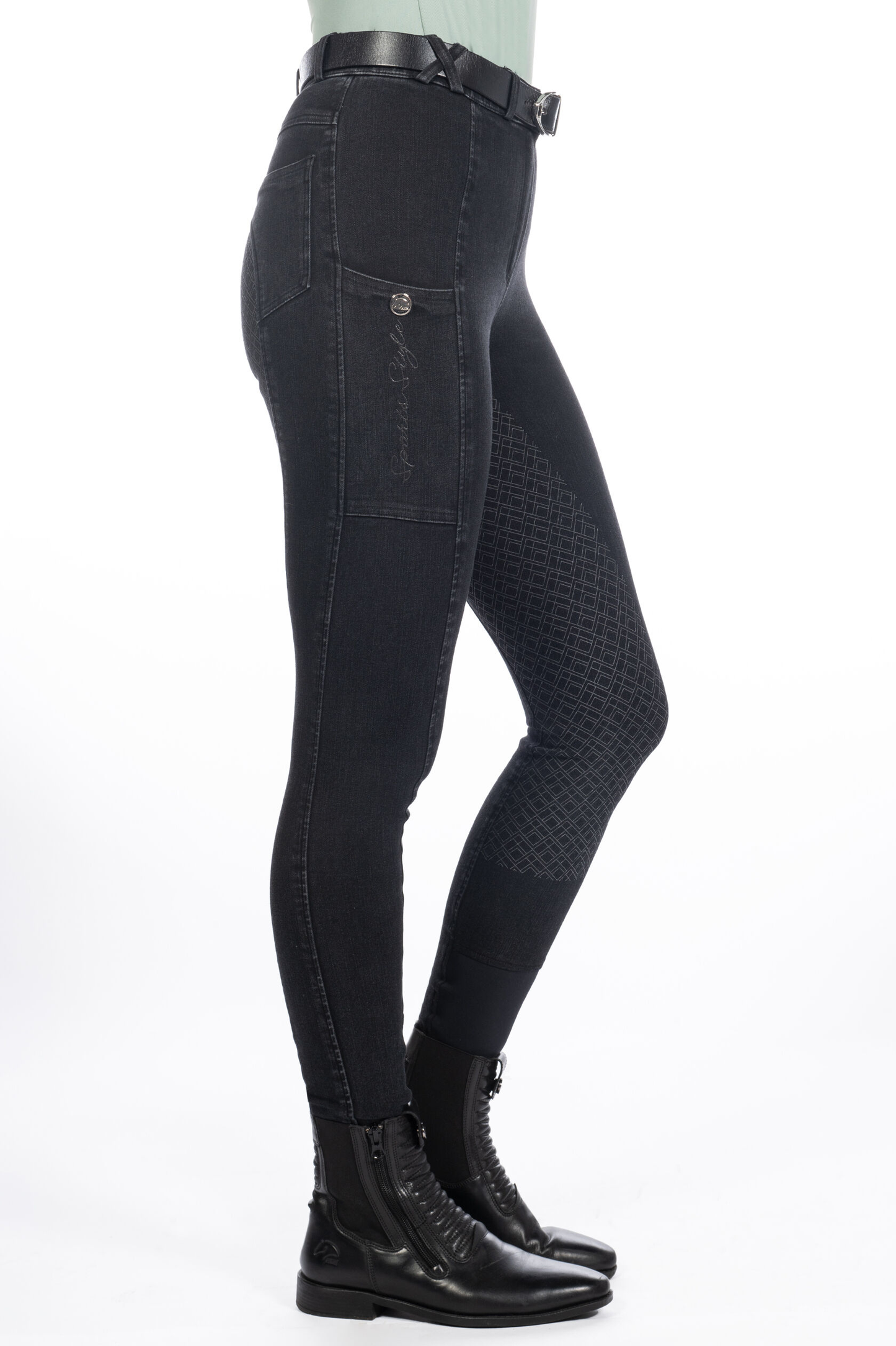 Pantalon d'équitation fond intégral HKM Harbor Island Denim