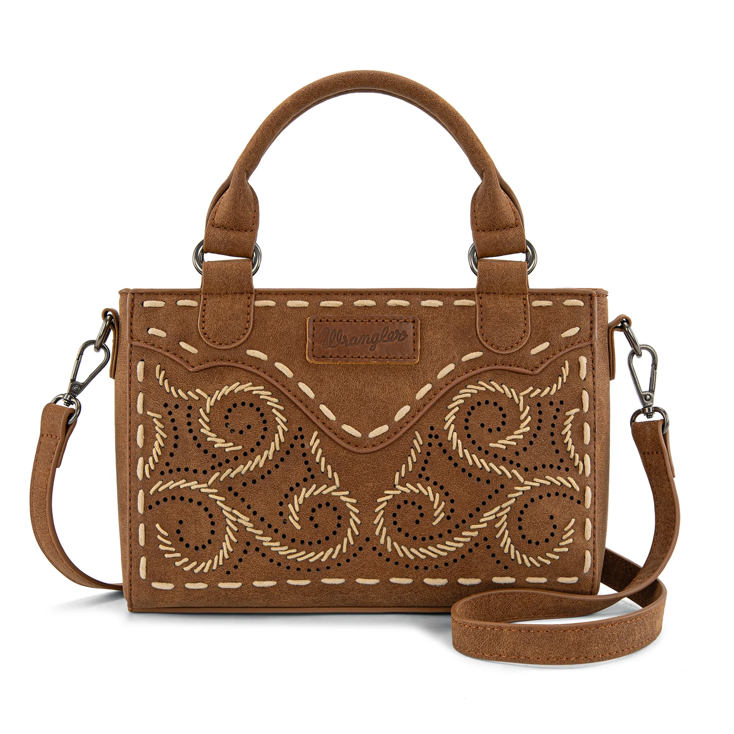 Wrangler Embroidered Swirl mini satchel/crossbody - Brown
