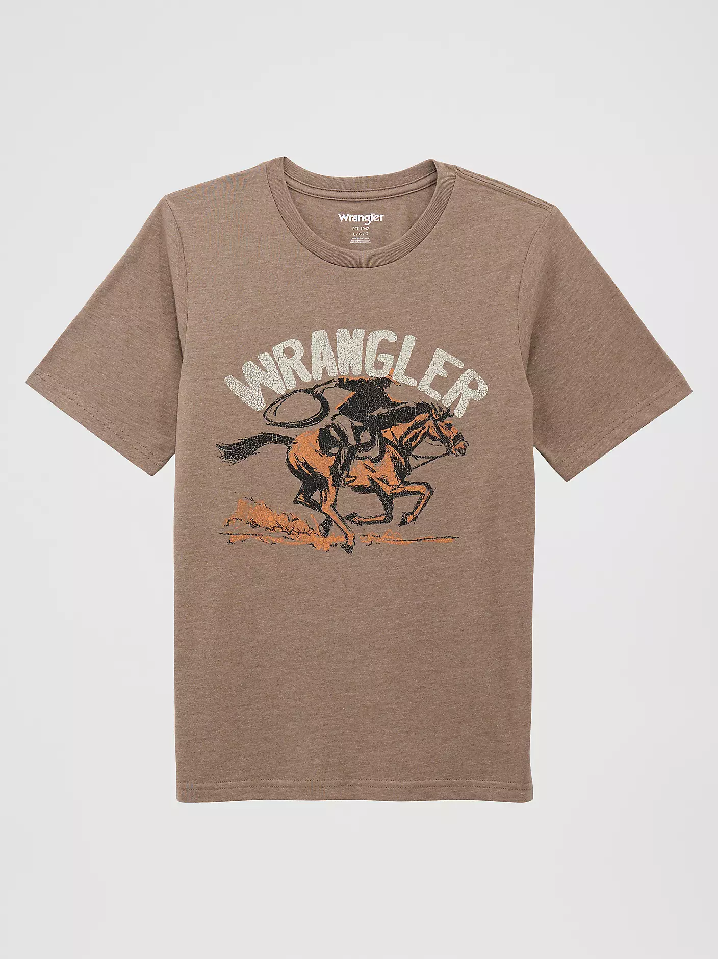 Wrangler boy's Lassoing Cowboy Graphic T-Shirt - Brindle Heather