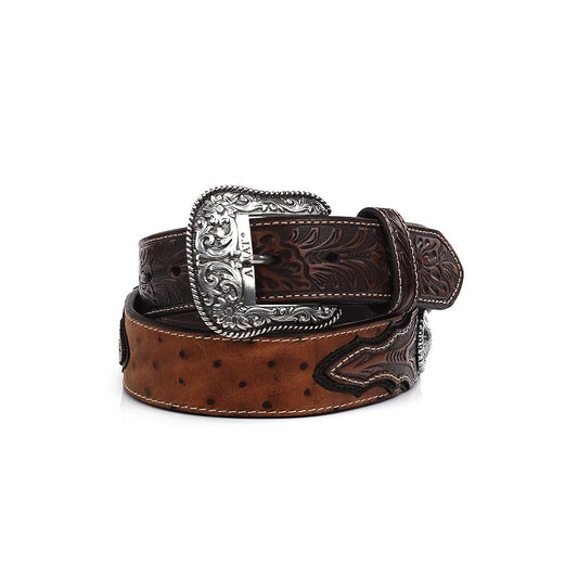 Ariat men's Ostrich embossed leather belt