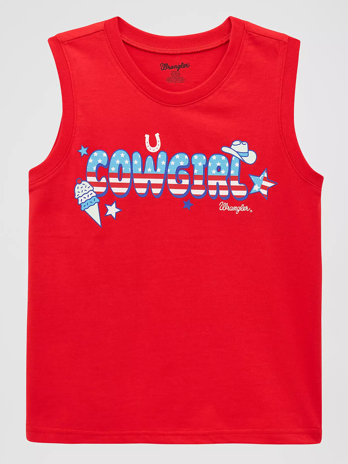 Wrangler girl's Western graphic tank - Red