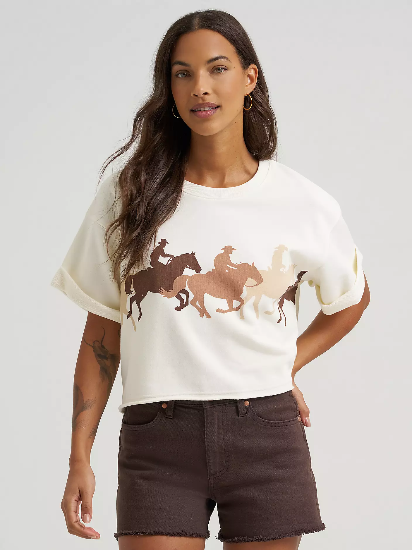 Wrangler short sleeve crew sweatshirt - Cream