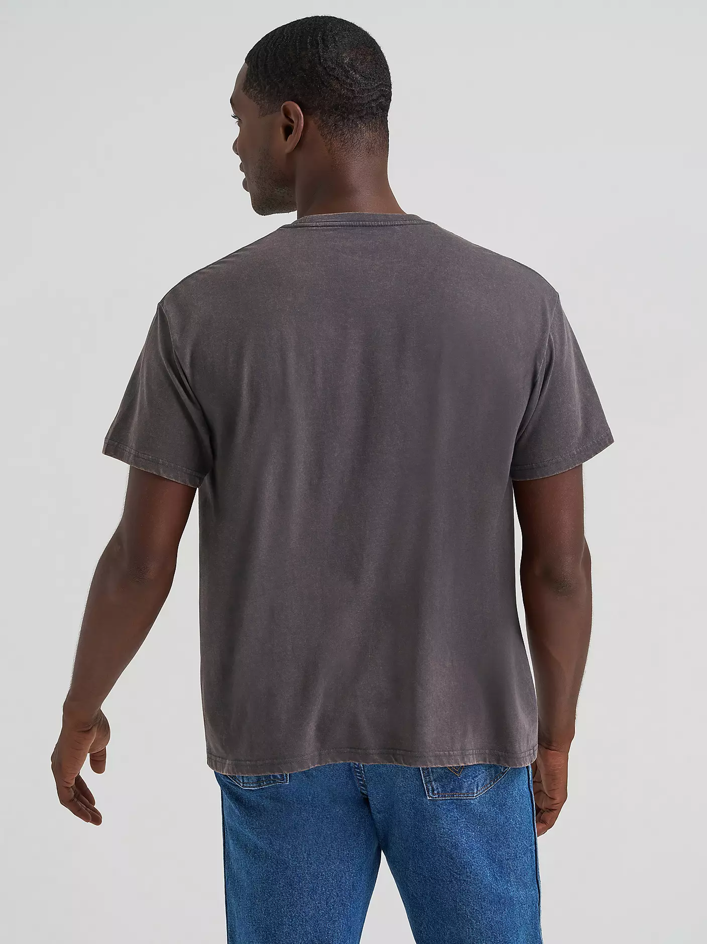 Wrangler Flame Cowboy Vintage Fit Graphic T-Shirt - Charcoal Acid Wash
