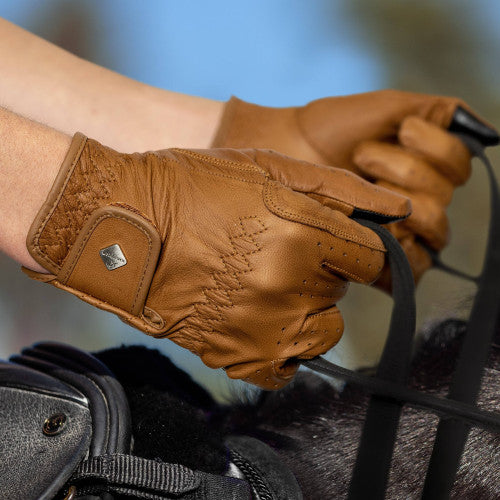 LeMieux Pro Touch classic leather riding gloves - Tan