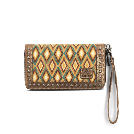 Ariat metallic bronze genuine leather wallet
