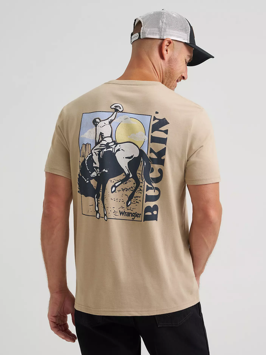 Wrangler Buckin Back Graphic T-Shirt - Trench Coat Heather