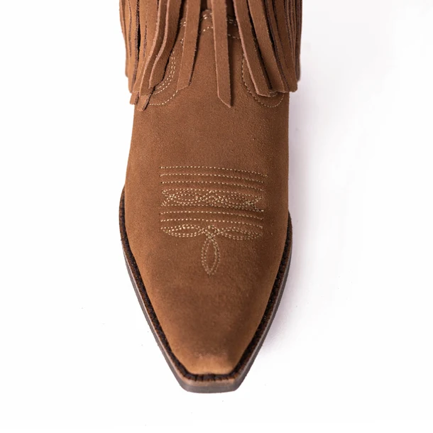Montana West fringe snip toe western boots - Brown *SIZE 8B*