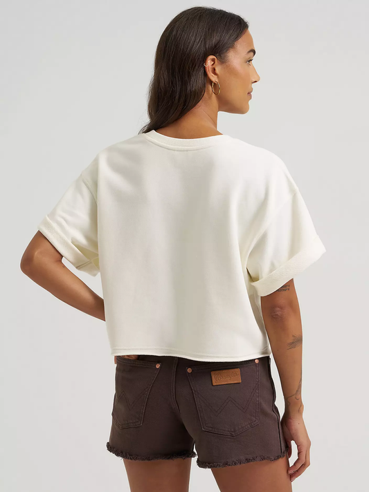 Wrangler short sleeve crew sweatshirt - Cream
