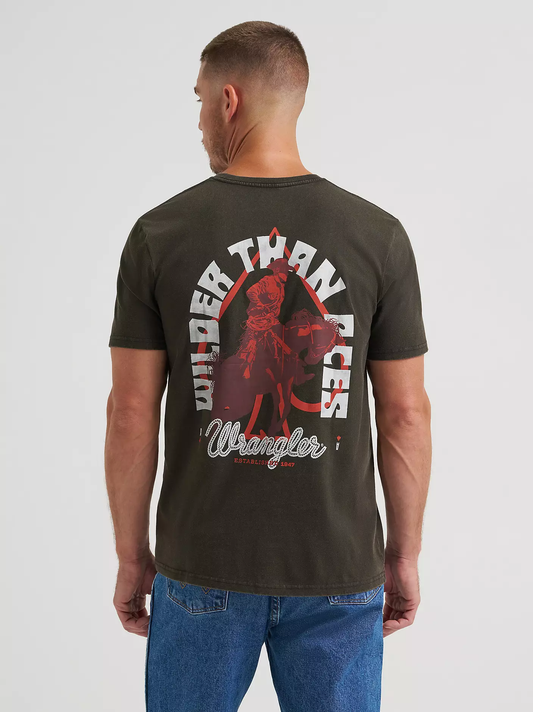 Wrangler Wilder than aces back graphic t-shirt - Jet black