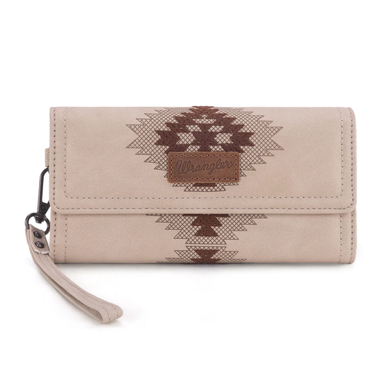 Wrangler Aztec Embroidered wallet/wrislet - Beige