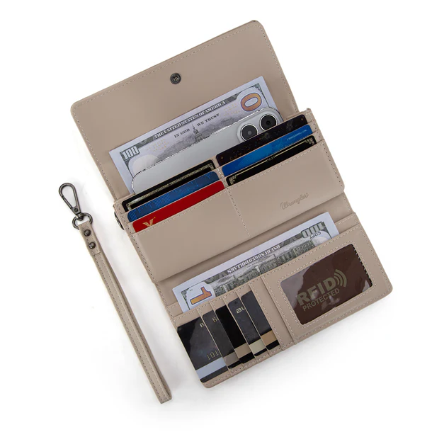 Wrangler Aztec Embroidered wallet/wrislet - Beige