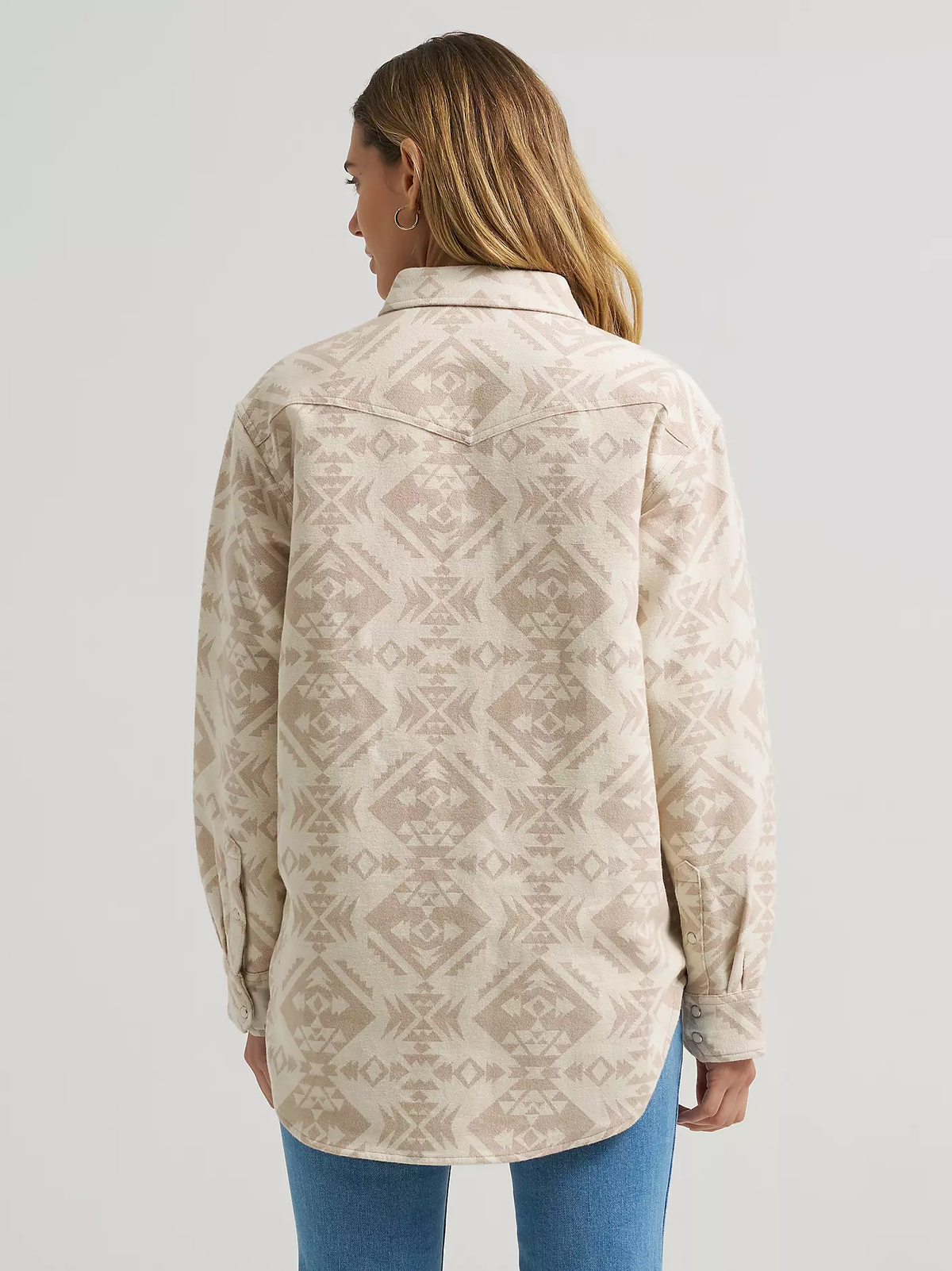 Wrangler Boyfriend Western Snap Shirt - Cream