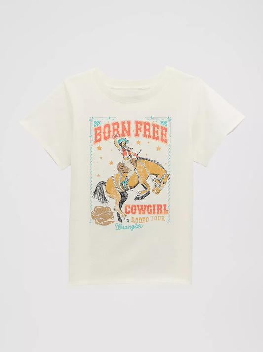 Wrangler girl's Western Graphic Tee - Born Free