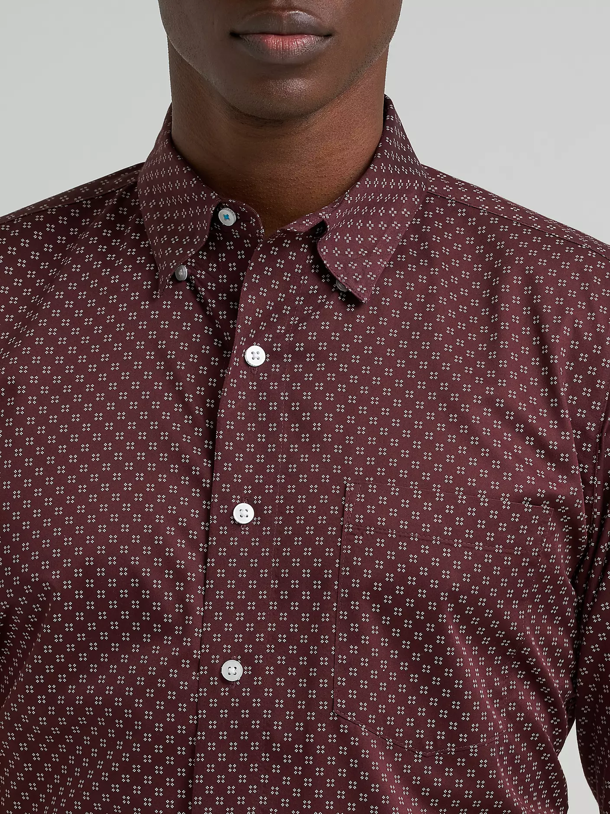Wrangler x Cody Johnson One Pocket Button Down Shirt - Wine