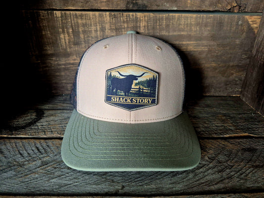 Shack Story Longhorn Patch cap - Camo Mesh
