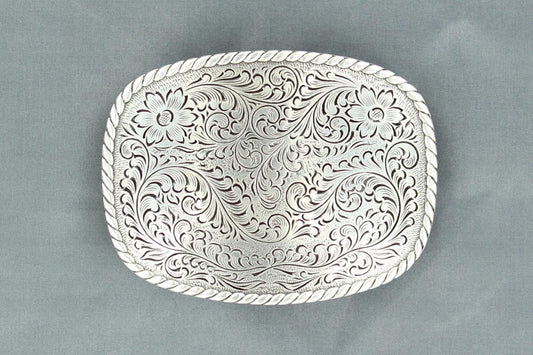 Nocona floral scroll engraved buckle belt