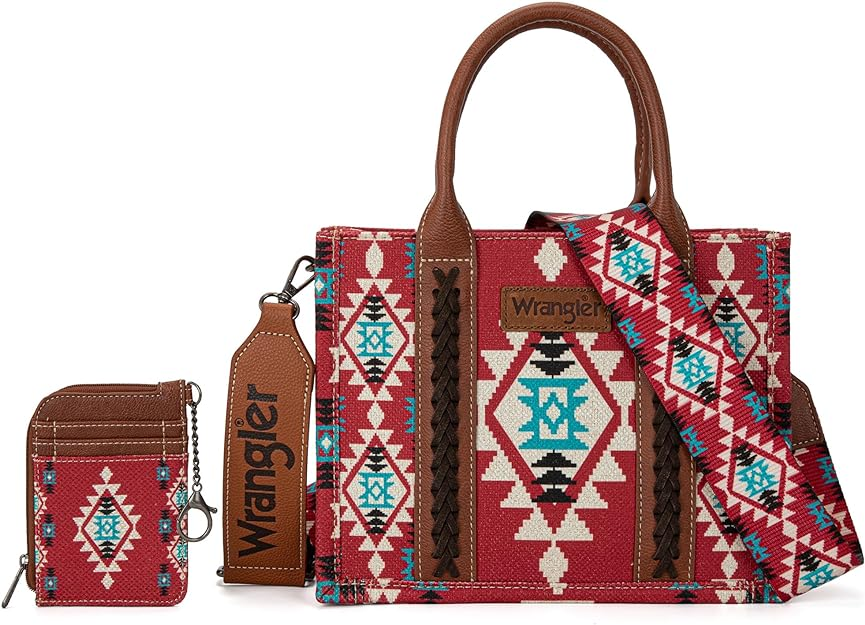 Wrangler Aztec Small Tote/Crossbody and Card Case Set 2Pc - (2 colors) *SALE*