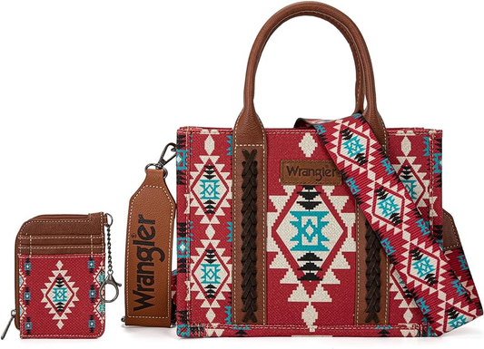 Wrangler Aztec Small Tote/Crossbody and Card Case Set 2Pc - (2 colors) *SALE*