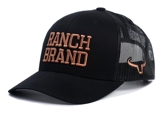 Ranch Brand Big Ranch cap - Black & Black Mesh/Copper Logo