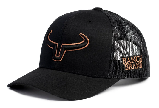 Ranch Brand Rancher cap - Black & Mesh Black | Black & Copper Logo