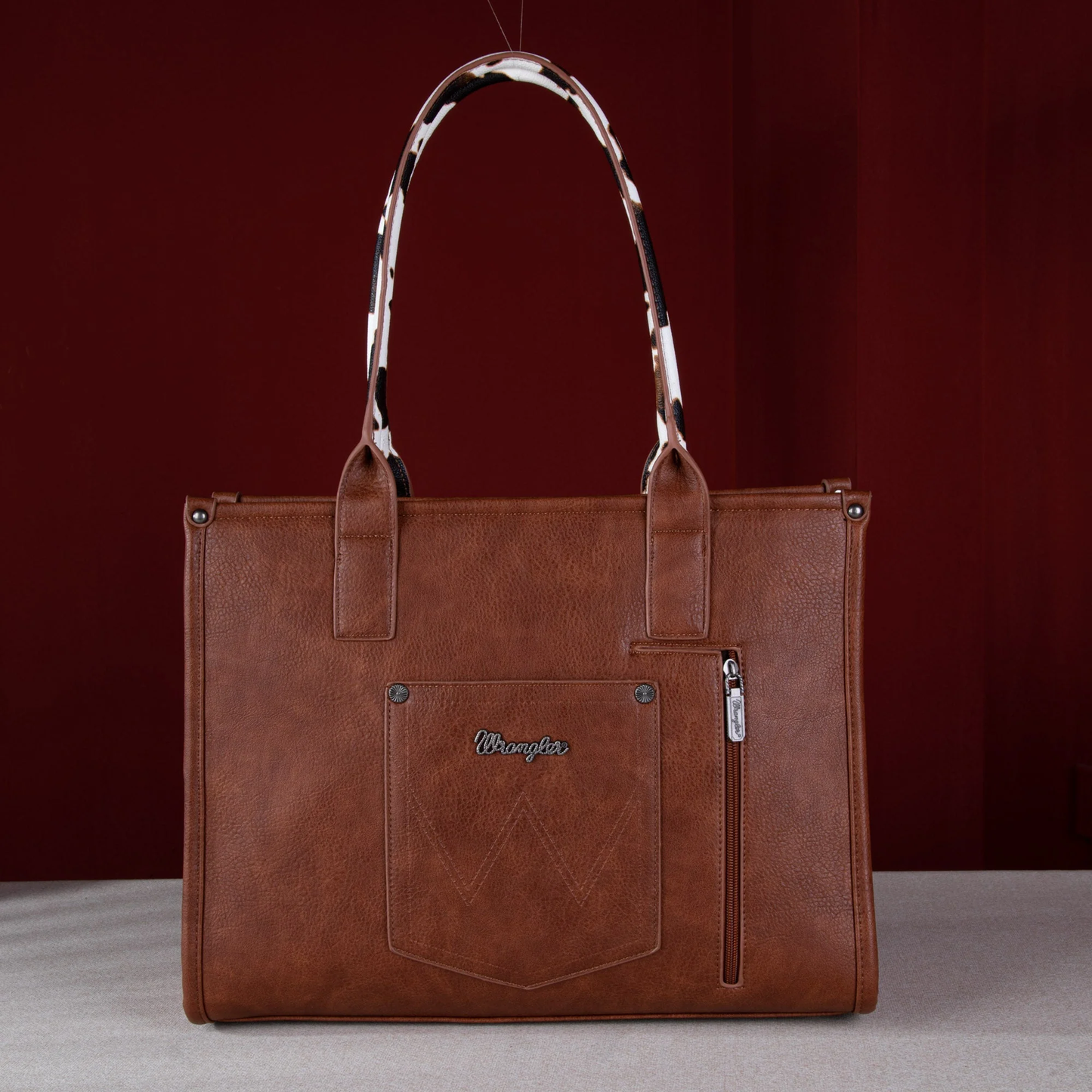 Wrangler Cow Print Concealed Carry Wide Tote