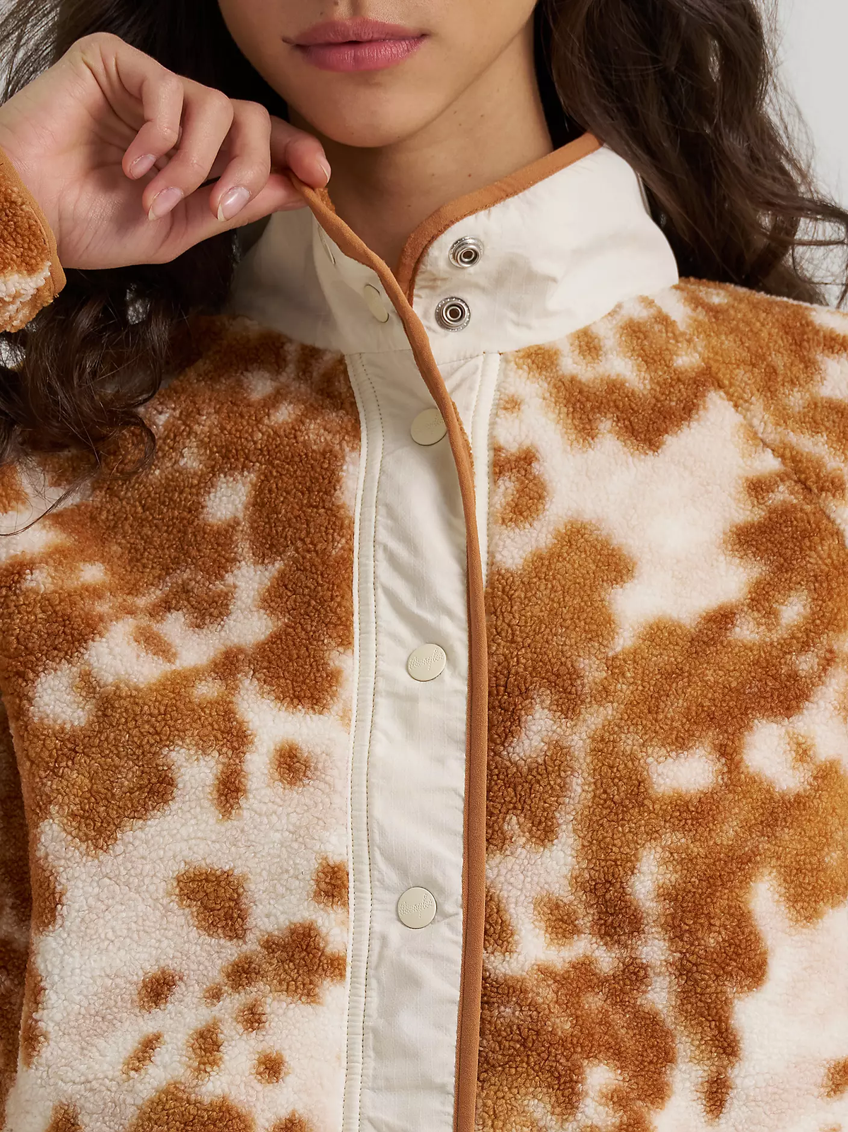 Wrangler Hay Away Big Sky sherpa snap jacket - Fawn