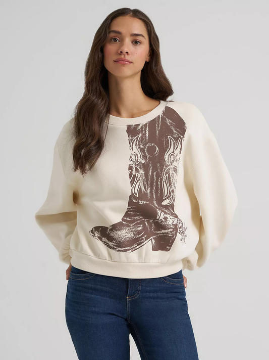 Wrangler Boot graphic pullover - Cream