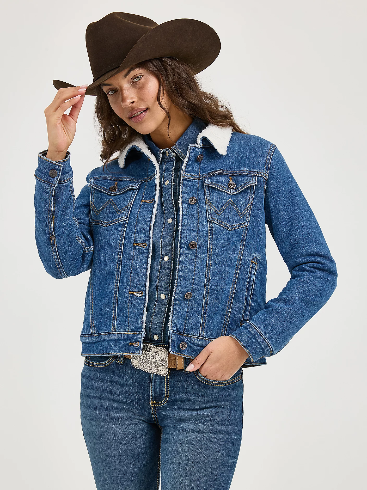 Wrangler Retro Sherpa Lined Western Denim Jacket