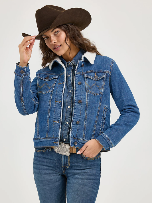 Wrangler Retro Sherpa Lined Western Denim Jacket