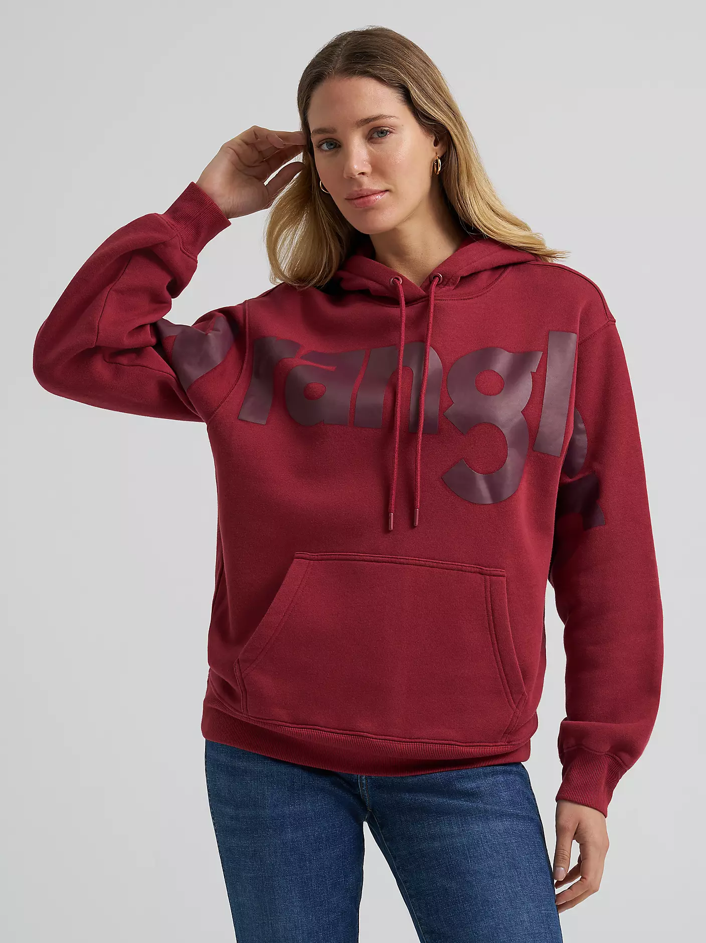 Wrangler Wide Open Spaces logo hoodie - Deep Burgundy