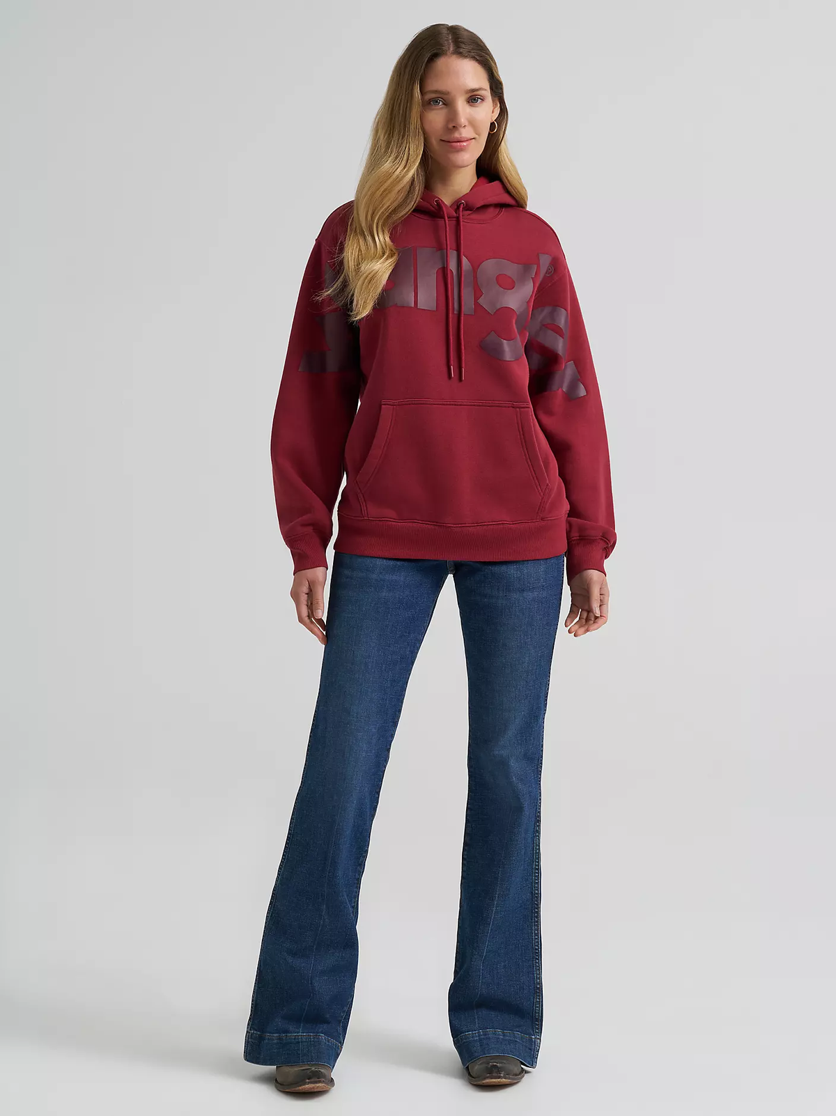 Wrangler Wide Open Spaces logo hoodie - Deep Burgundy