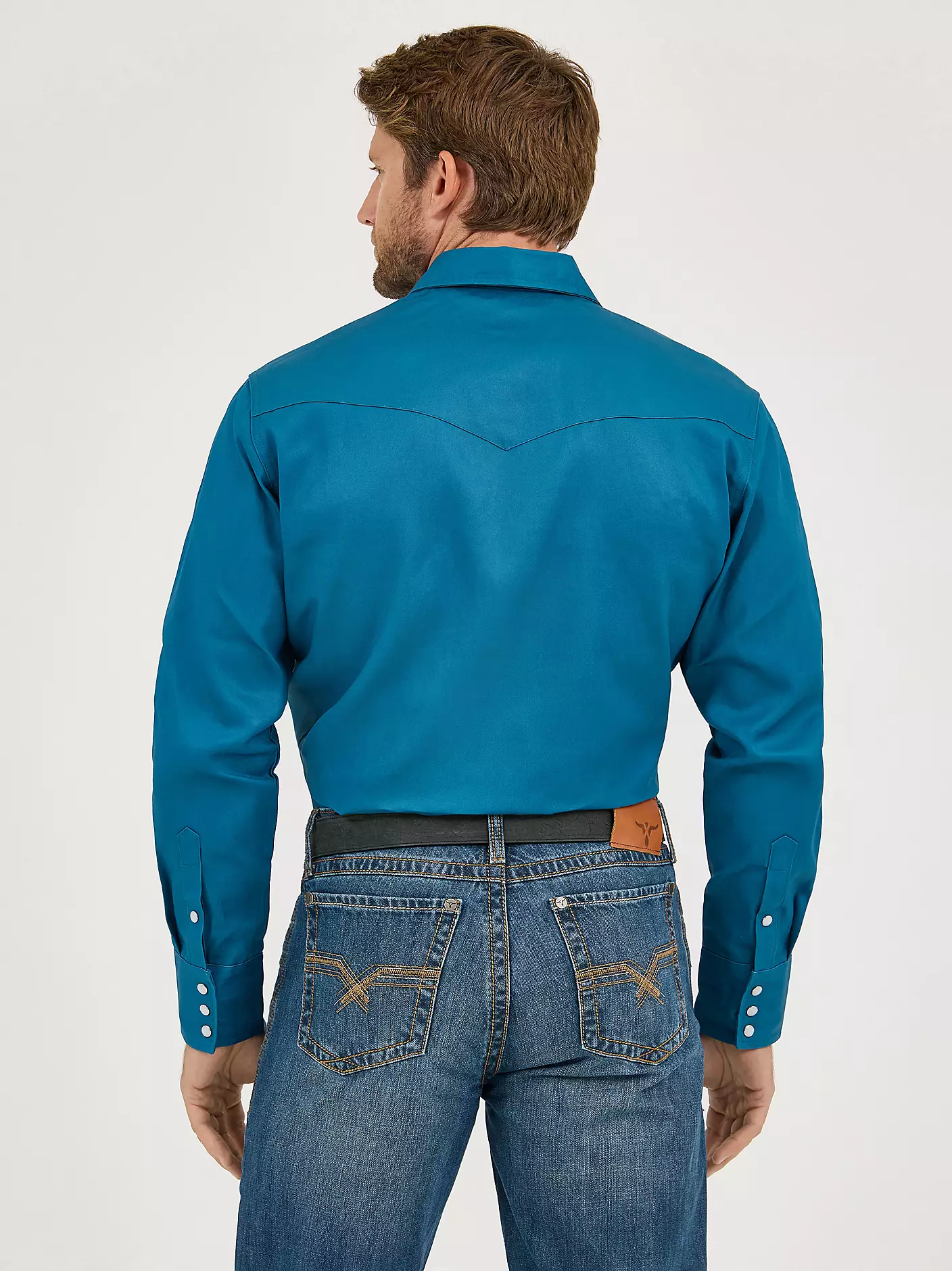 Cowboy Cut® firm finish twill western snap work shirt - Dark Teal